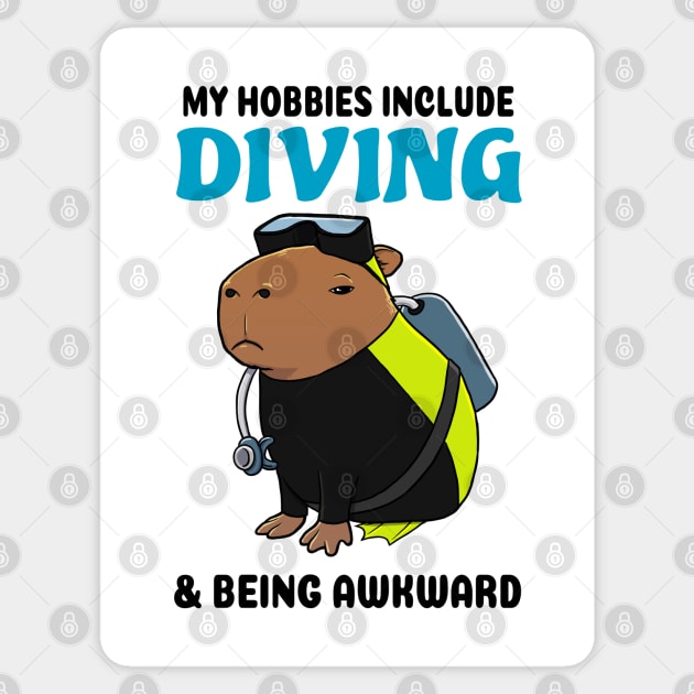 My hobbies include Diving and being awkward Capybara Sticker by capydays